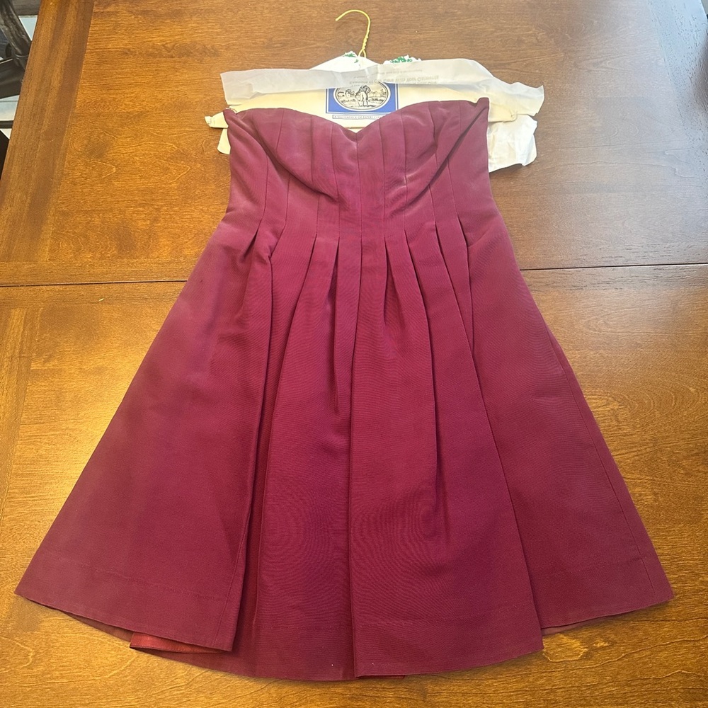 J. Crew Deep Purple Strapless Dress - Marlie Classic Faille Crushed Berry